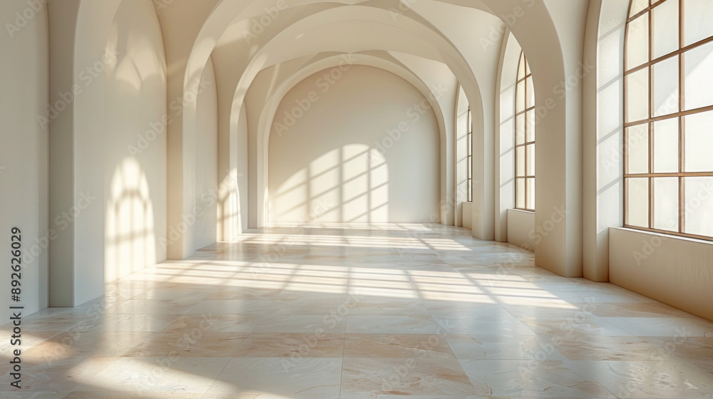Obraz premium Background with windows and shadows for product presentation.