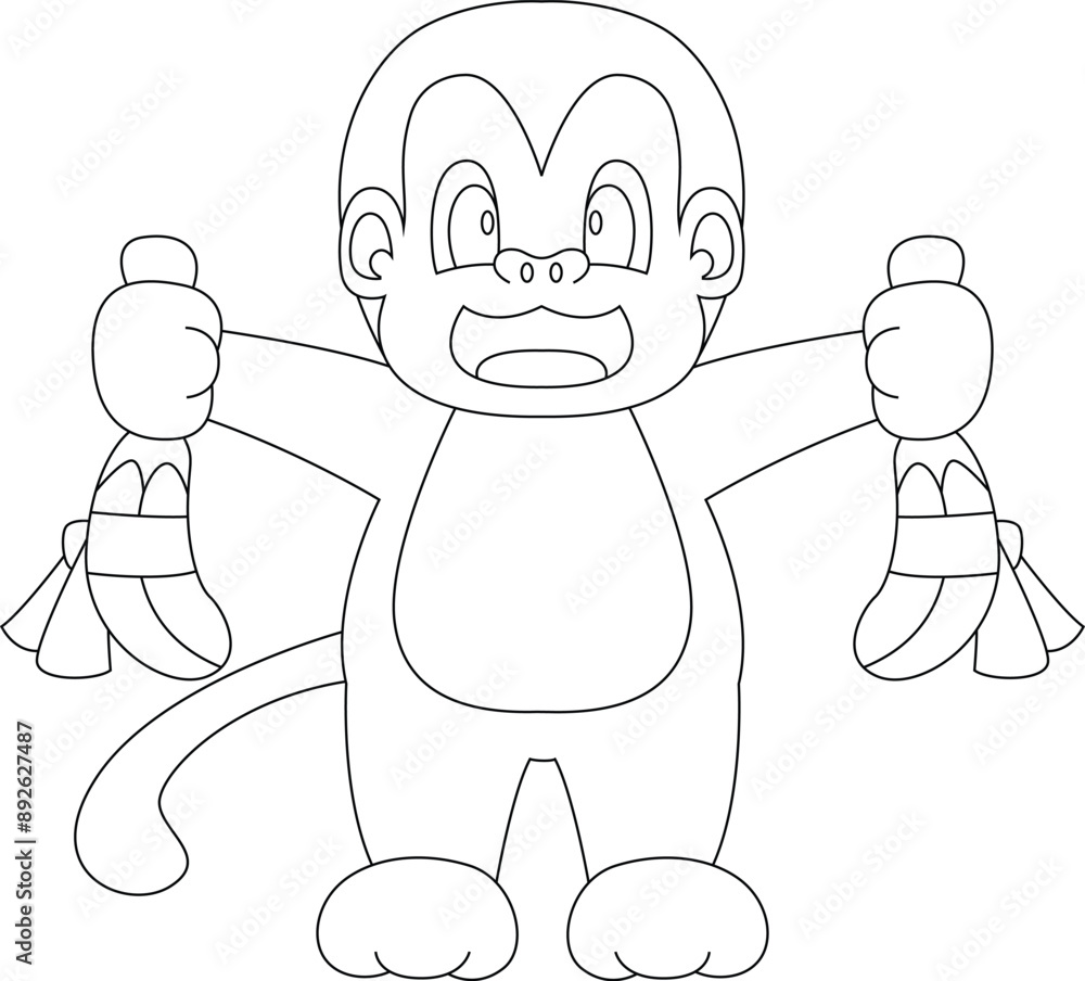 Monkey Banana Birthday Animal Vector Graphic Art Illustration Monkey Banana Birthday Animal Vector Graphic Art Illustration