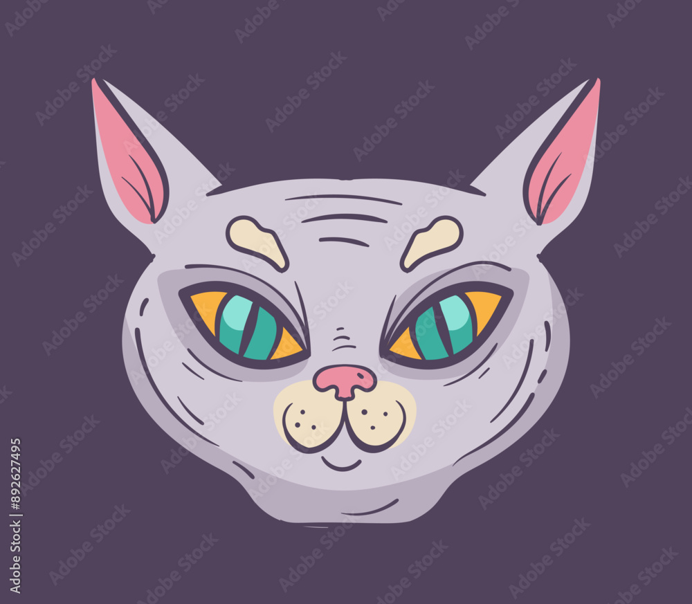 Cat face head character isolated concept. Vector flat graphic design element illustration
Cat face head character isolated concept. Vector flat graphic design element illustration