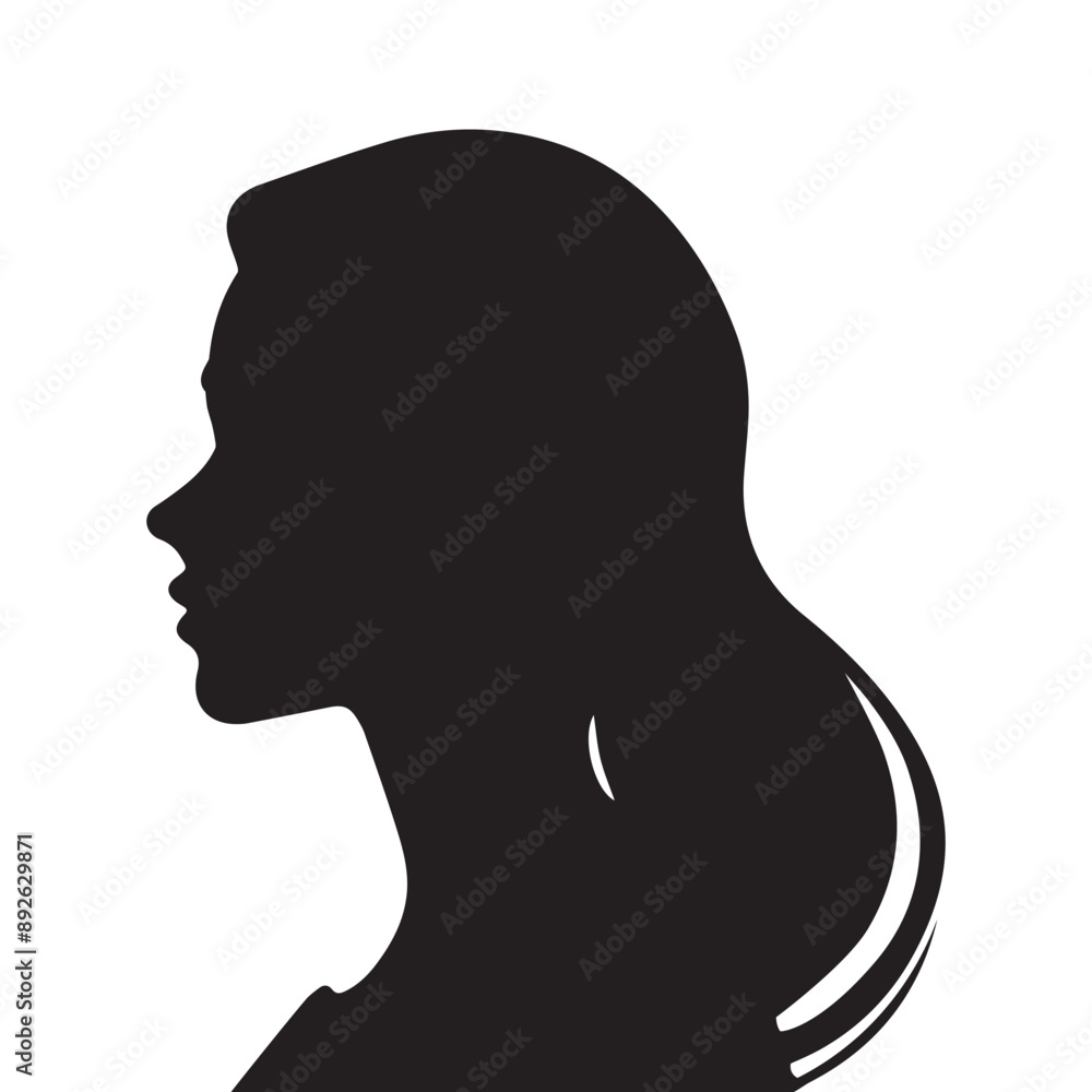 Woman head silhouette vector illustration Woman head silhouette vector illustration