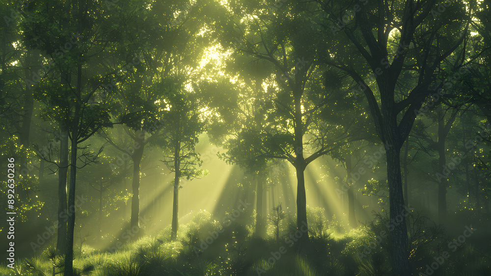 realistic high-resolution photo of forest, with detailed background