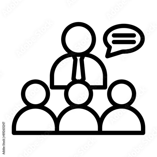 Focus Group Vector Line Icon Design