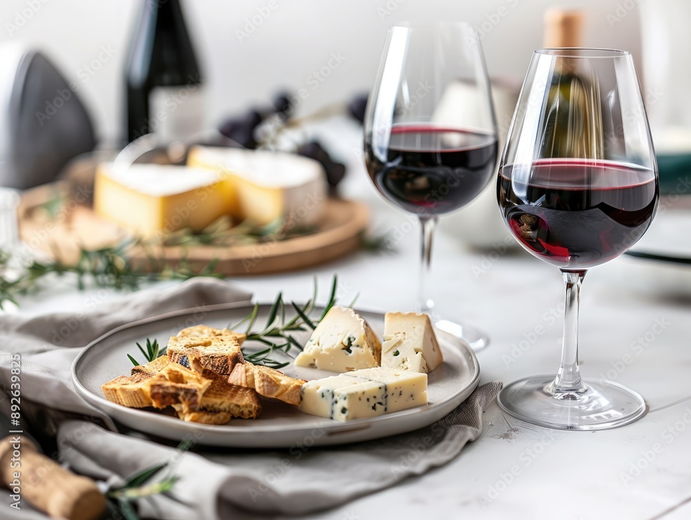 Cheese assortment and red wine for fine dining experience Cheese assortment and red wine for fine dining experience