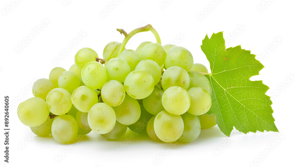 Green grape cluster isolated on white background Green grape cluster isolated on white background