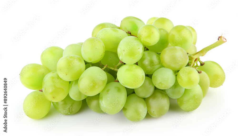Green grape cluster isolated on white background Green grape cluster isolated on white background