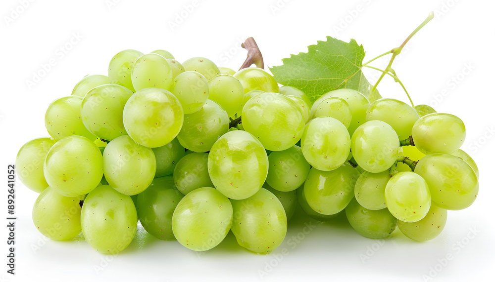 Green grape cluster isolated on white background Green grape cluster isolated on white background