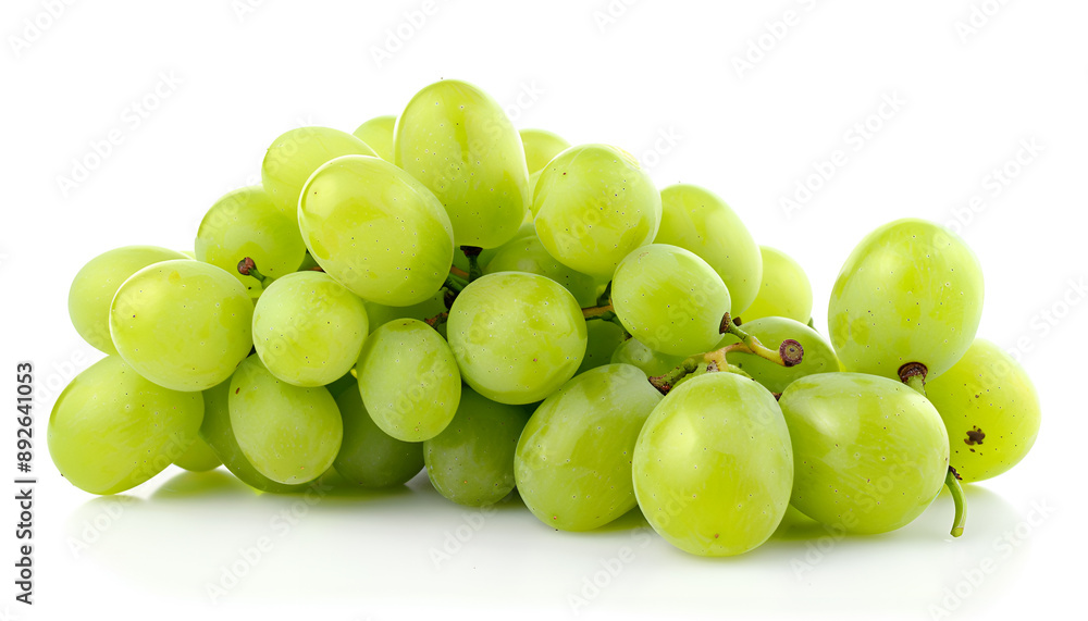 Green grape cluster isolated on white background Green grape cluster isolated on white background