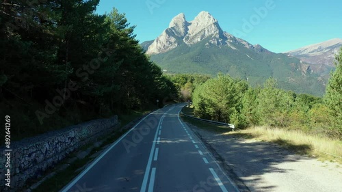 Spectacular aerial view of the Pedraforca mountain photo