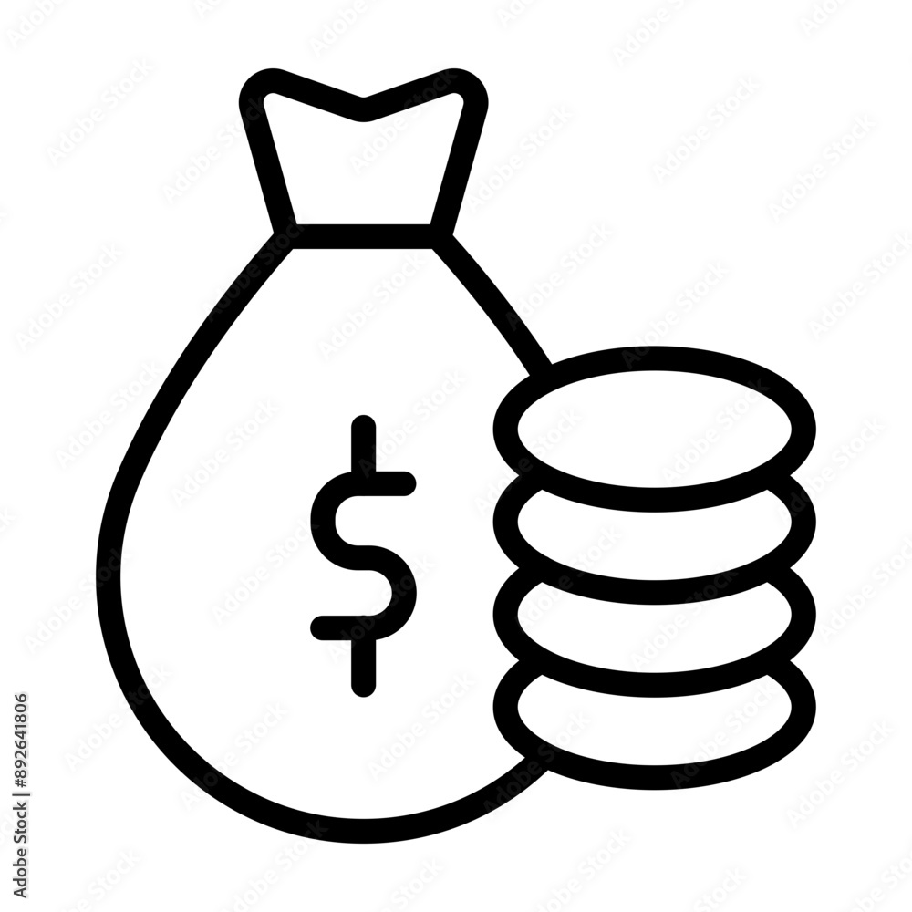 3195-Financial Vector Line Icon Design 3195-Financial Vector Line Icon Design