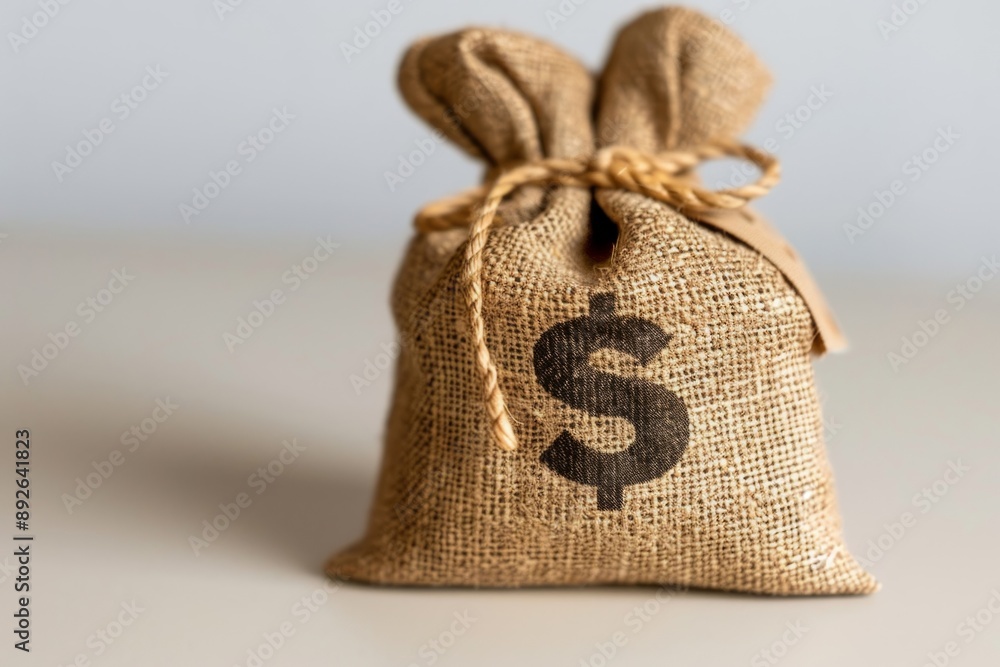 Money bag with dollar symbol, savings concept Money bag with dollar symbol, savings concept