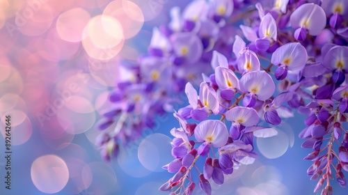 Close-up of a purple wisteria flower cluster