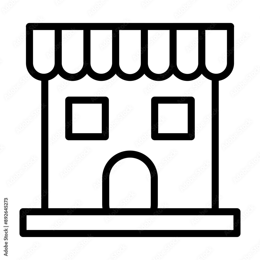 Thrift Shop Vector Line Icon Design Thrift Shop Vector Line Icon Design