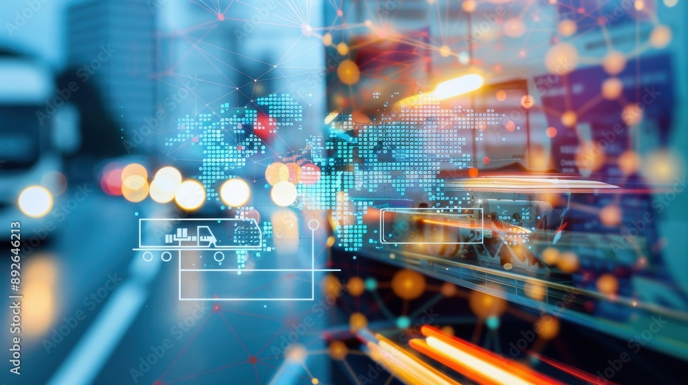 A truck is shown with a lot of lights and numbers on it