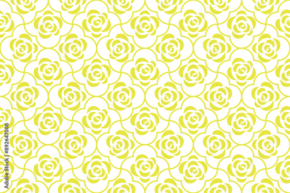 Flower geometric pattern. Seamless vector background. White and yellow ornament. Ornament for fabric, wallpaper, packaging. Decorative print Flower geometric pattern. Seamless vector background. White and yellow ornament. Ornament for fabric, wallpaper, packaging. Decorative print
