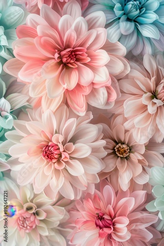 A close up of a bunch of pink and orange flowers. The flowers are arranged in a way that they look like they are in a bouquet. The colors of the flowers are vibrant and eye-catching © Media Srock