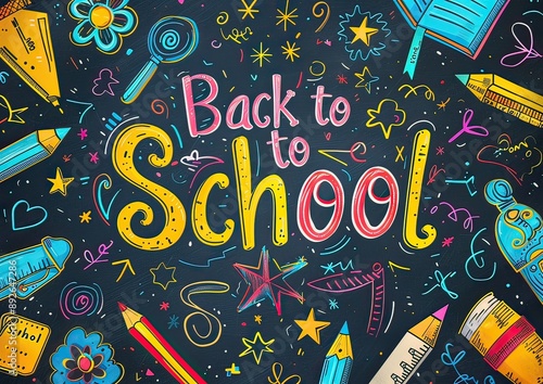 Cheerful Colored Blackboard Displaying Back to School