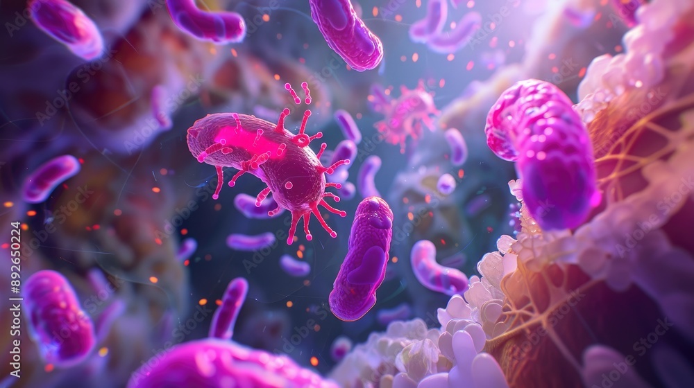 Concept of a healthy gut, illustrating mechanisms to prevent leaky gut syndrome. Concept of a healthy gut, illustrating mechanisms to prevent leaky gut syndrome.