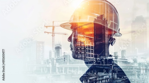 Building engineer and building construction with double exposure