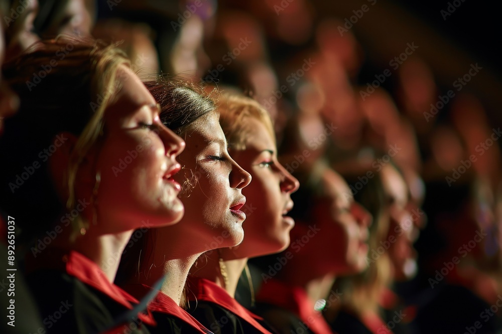 Women Singing in a Choir During a Performance Women Singing in a Choir During a Performance