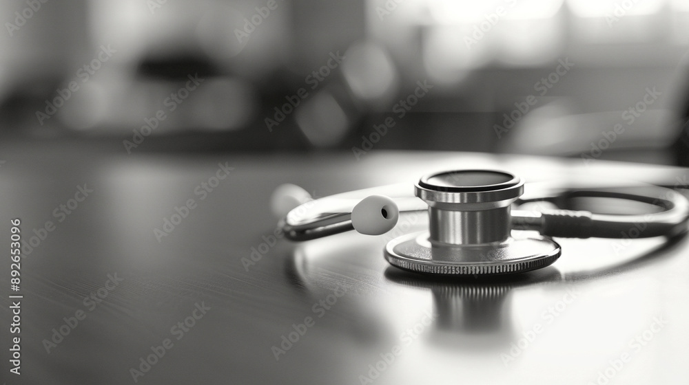 close-up desaturated by a stethoscope close-up desaturated by a stethoscope