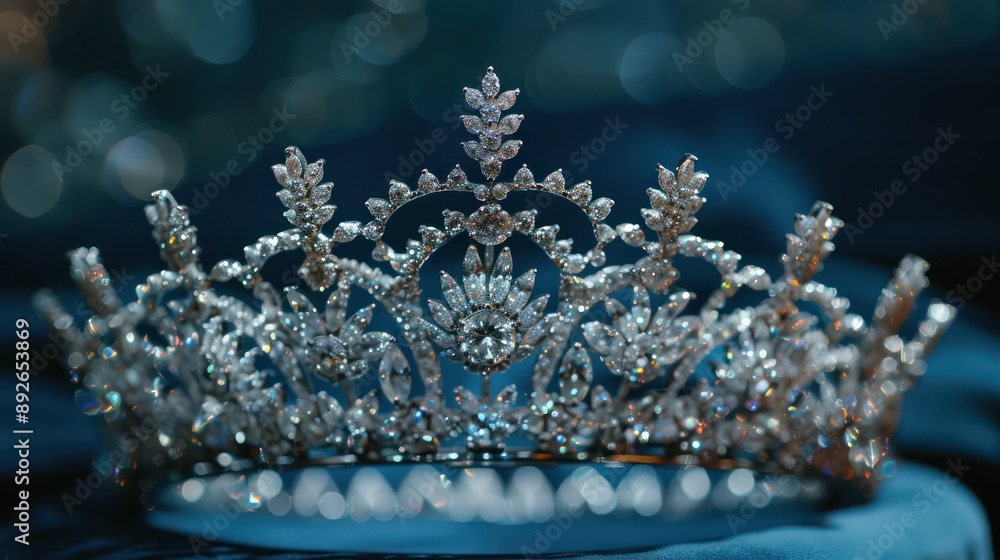 Close-up of a diamond princess crown, symbolizing royalty and grace. Close-up of a diamond princess crown, symbolizing royalty and grace.