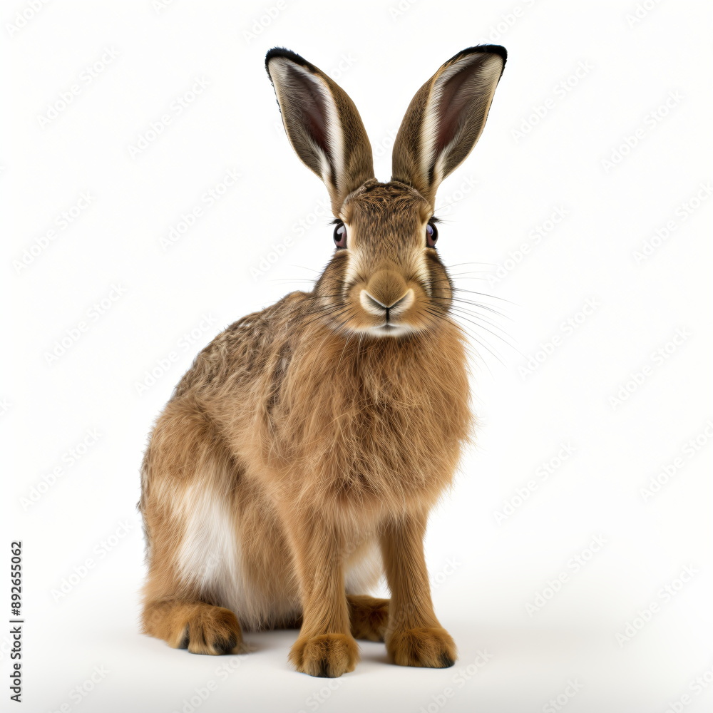 front view of a rabbit on white background front view of a rabbit on white background