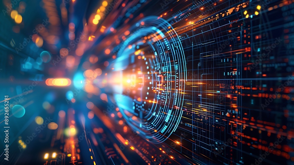 Futuristic Abstract Technology Background Highlighting the Beauty and Complexity of Technology through Digital Art