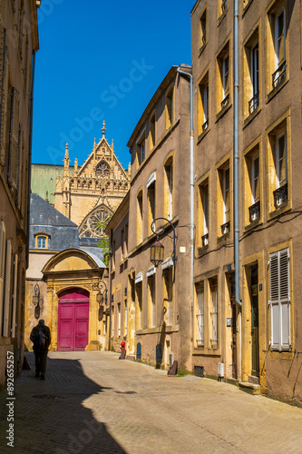 View of the Cathedral of Metz, France.