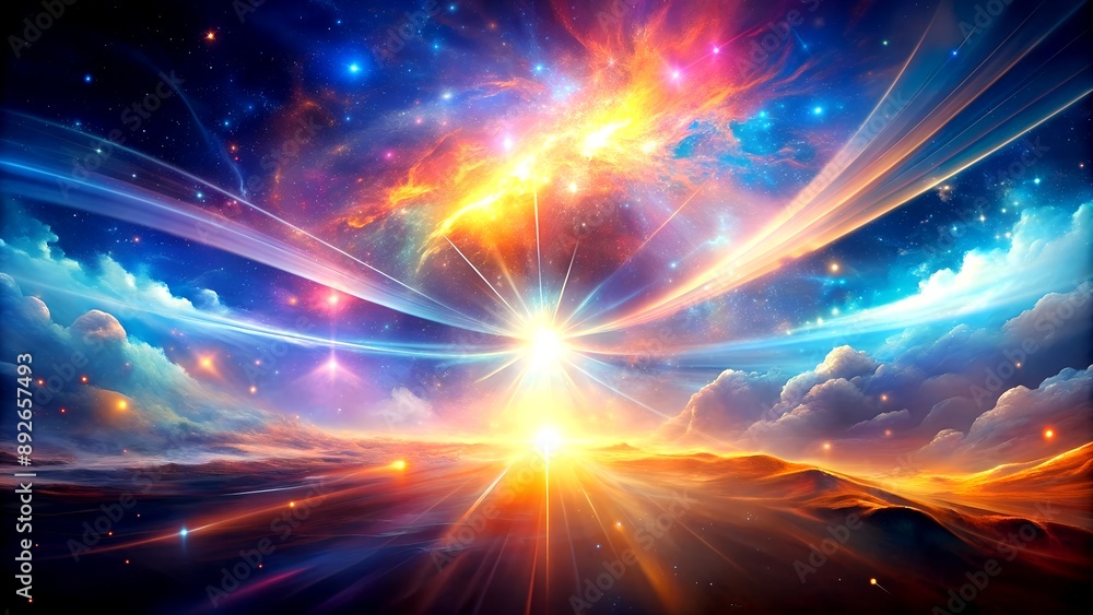 Obraz premium A Symphony of Light: An Abstract Exploration of Luminosity and Space Generative AI Computer-generated