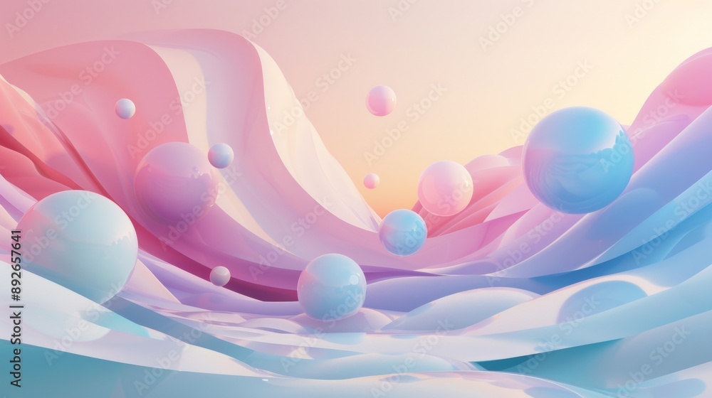 A colorful, abstract painting of a mountain range with many small A colorful, abstract painting of a mountain range with many small