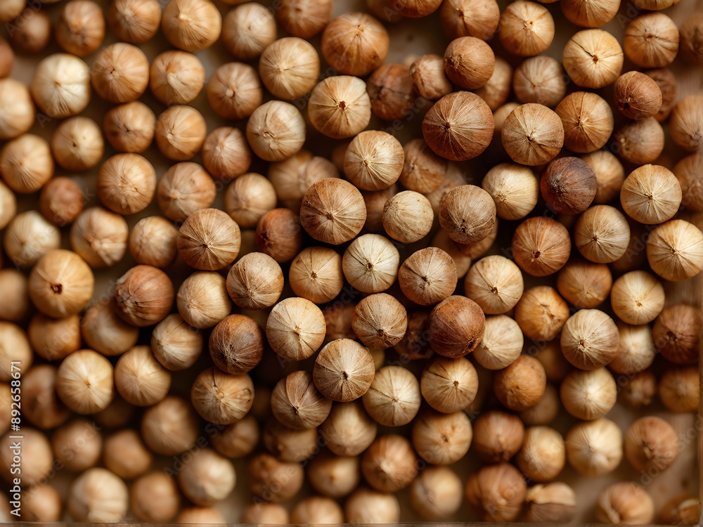 Macro shot of coriander seeds background. Top view
Macro shot of coriander seeds background. Top view