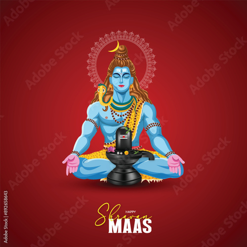 Shravan Month, And, Happy Maha Shivratri, Lord Shiva Statue in Hindu Temple. India. Maha Shivaratri Poster, with. Shravan Month Poster, Illustration Art. Shivratri Poster.
Social Media Post