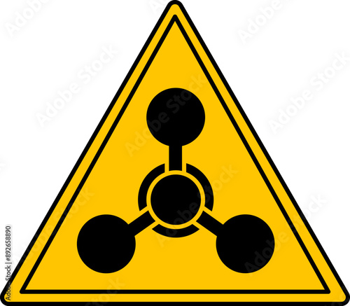 Fotografie Yellow Sign Chemical Weapon. Vector Icon. Danger Warning Sign