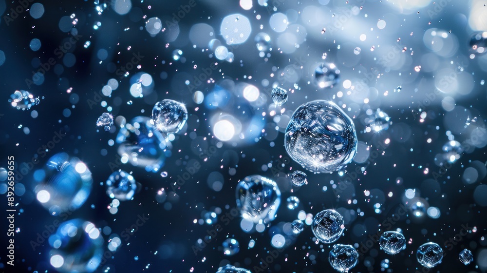 Water Drops in Motion, a Blue Symphony Water Drops in Motion, a Blue Symphony