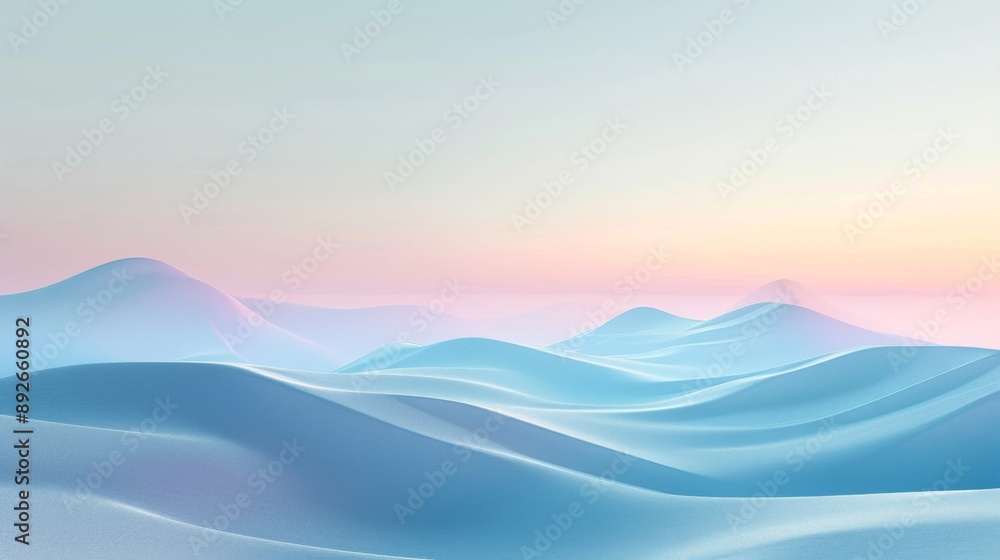 A beautiful blue and pink sky with mountains in the background A beautiful blue and pink sky with mountains in the background