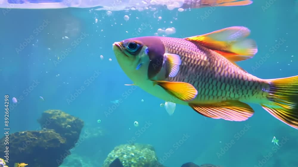 Underwater view of vibrant tropical fish in coral reef Underwater view of vibrant tropical fish in coral reef