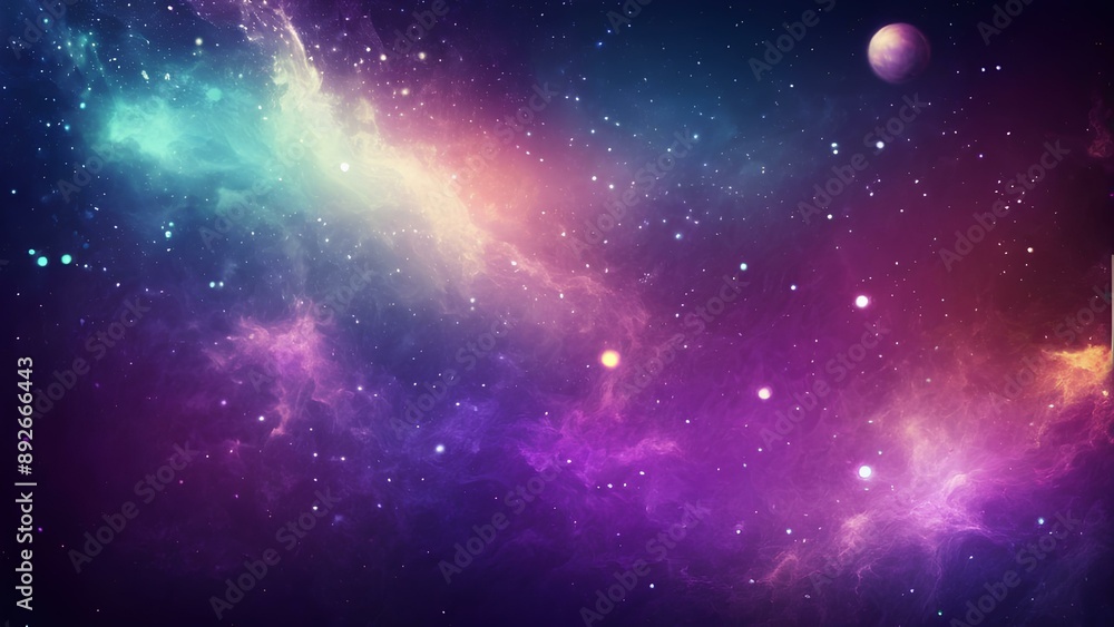 Naklejka premium Space background, dreamy space scenery, high definition clear, space background picture