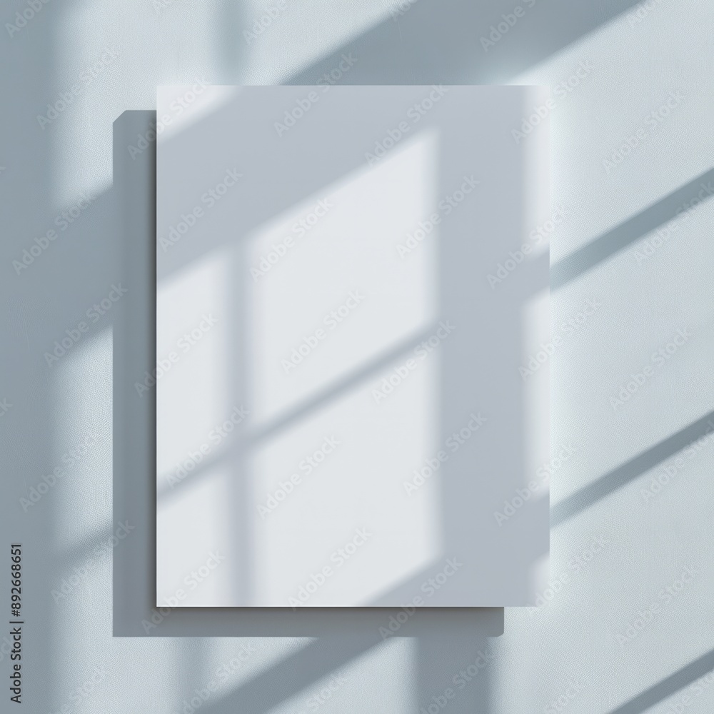 Blank canvas on textured wall in sunlit room Blank canvas on textured wall in sunlit room