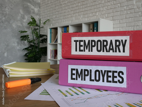 Photos Temporary employees and seasonal employees are shown using the text