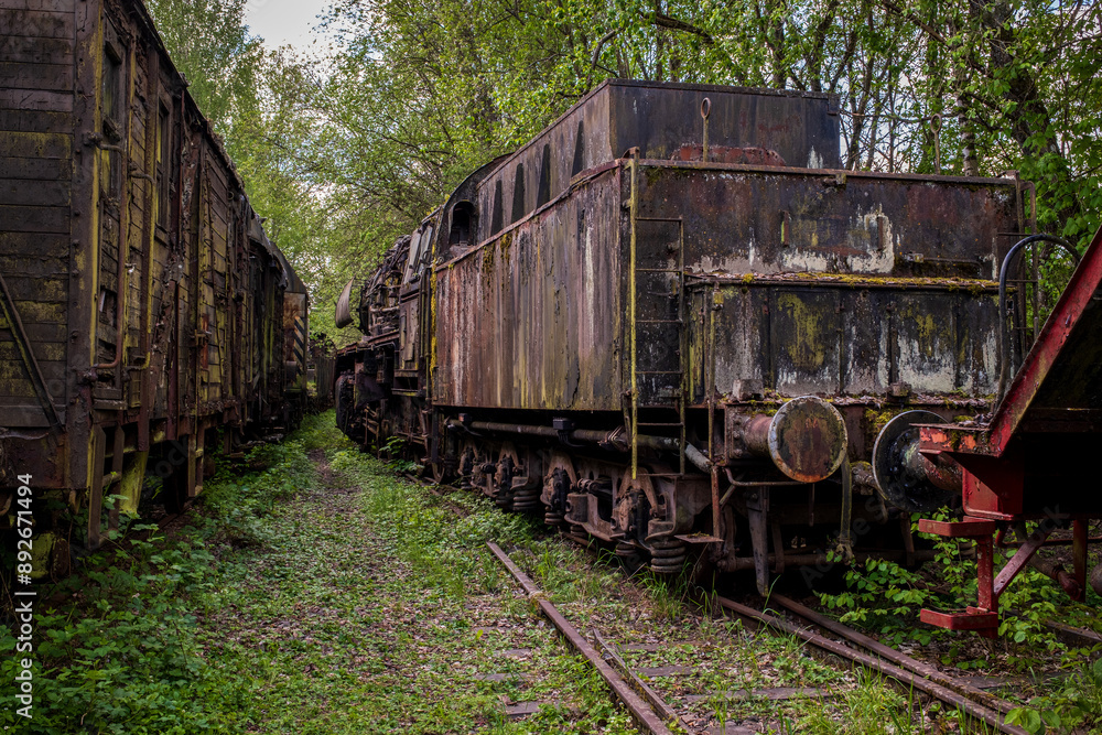 Old historic railway vehicles in Germany. Old historic railway vehicles in Germany.