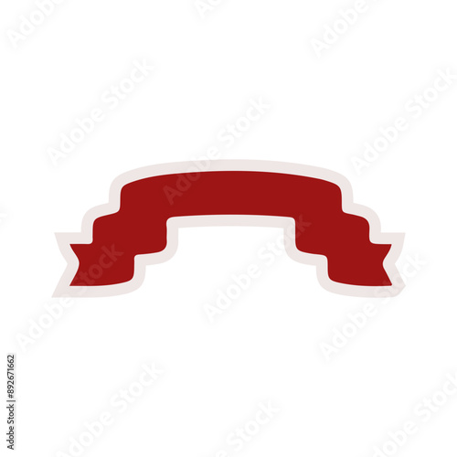 red ribbon vector, logo, vector illustration, abstract, art, 3d rendering photo