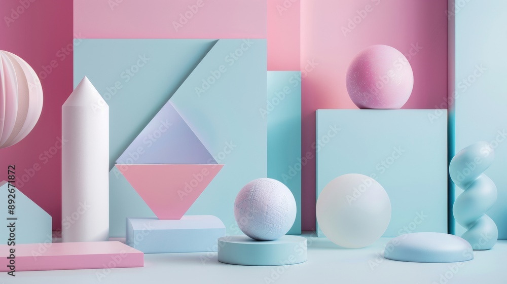 The image is a colorful and abstract display of various shapes and sizes The image is a colorful and abstract display of various shapes and sizes