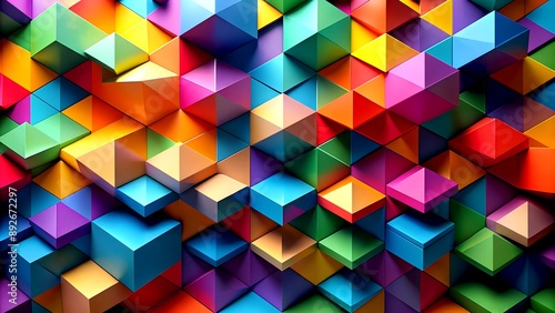 A Geometric Abstraction Exploring the Relationship Between Color and Form Generative AI Automated art