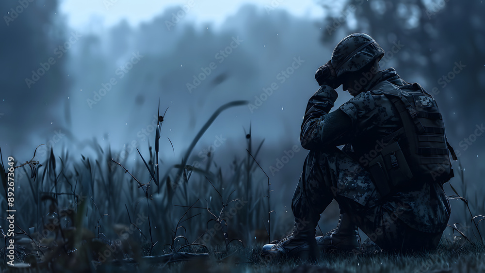 realistic high-resolution photo of soldier, with detailed background realistic high-resolution photo of soldier, with detailed background