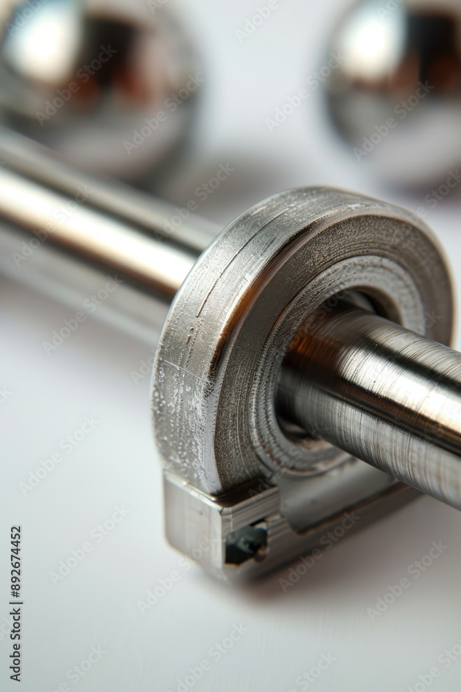 A machine with a silver casing and a silver ball inside A machine with a silver casing and a silver ball inside