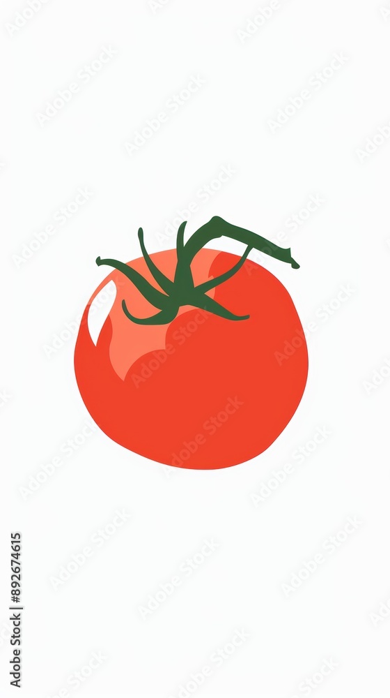 A simple illustration of a tomato, with only one in the middle of the image, is a symbol of art. Dynamic on a clean white background. A simple illustration of a tomato, with only one in the middle of the image, is a symbol of art. Dynamic on a clean white background.