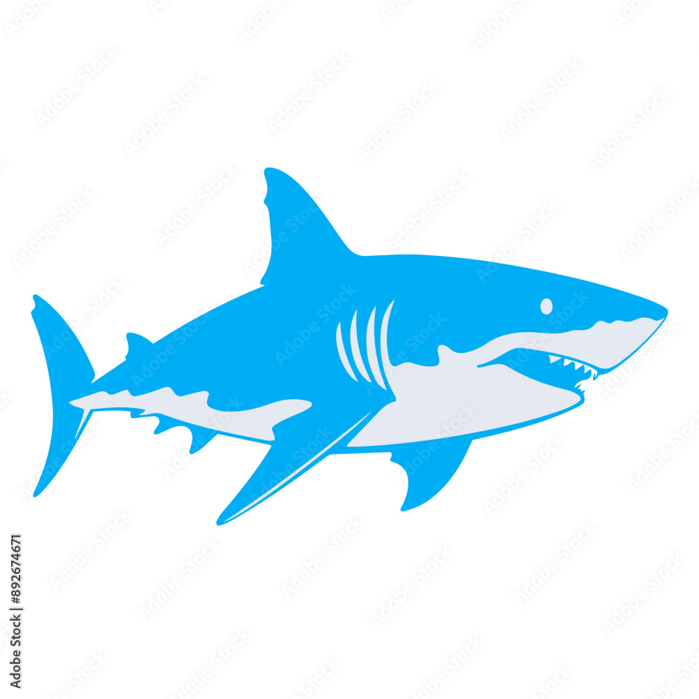 Fototapeta premium shark animal vector, logo, vector illustration, abstract, art, 3d rendering, silhouette