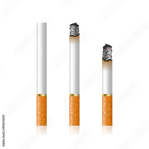 Set of realistic different Cigarette Burn