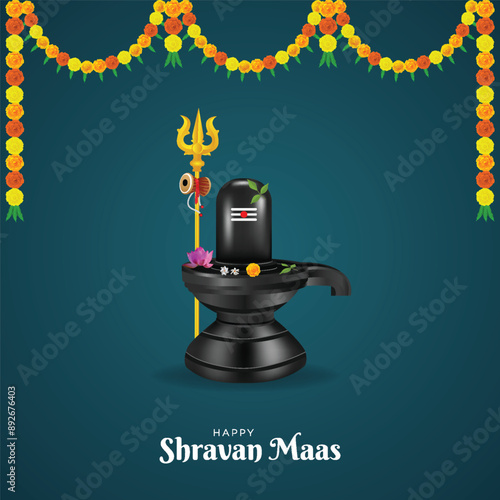 Shravan Month, And, Maha Shivratri, Poster, of Shiva Lingam with Trishul and. Maha Shivratri Poster, Illustration | Shravan Month Poster | Art. Happy Maha Shivratri, Social Media Poster 