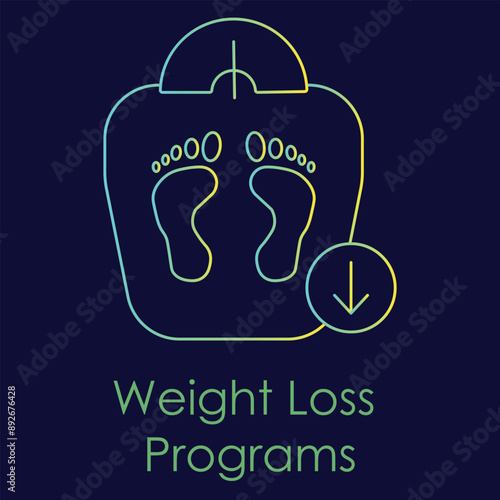 Weight Loss Programs Icon with editable stroke.